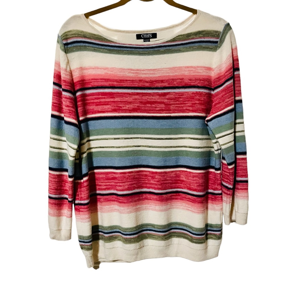 Chaps sweater with  3/4 length sleeves. XL